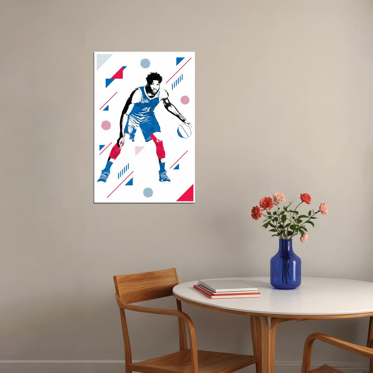 Joel Embiid Philadelphia Basketball Player Poster Wall Art Print Home Wall Decor - xonomax