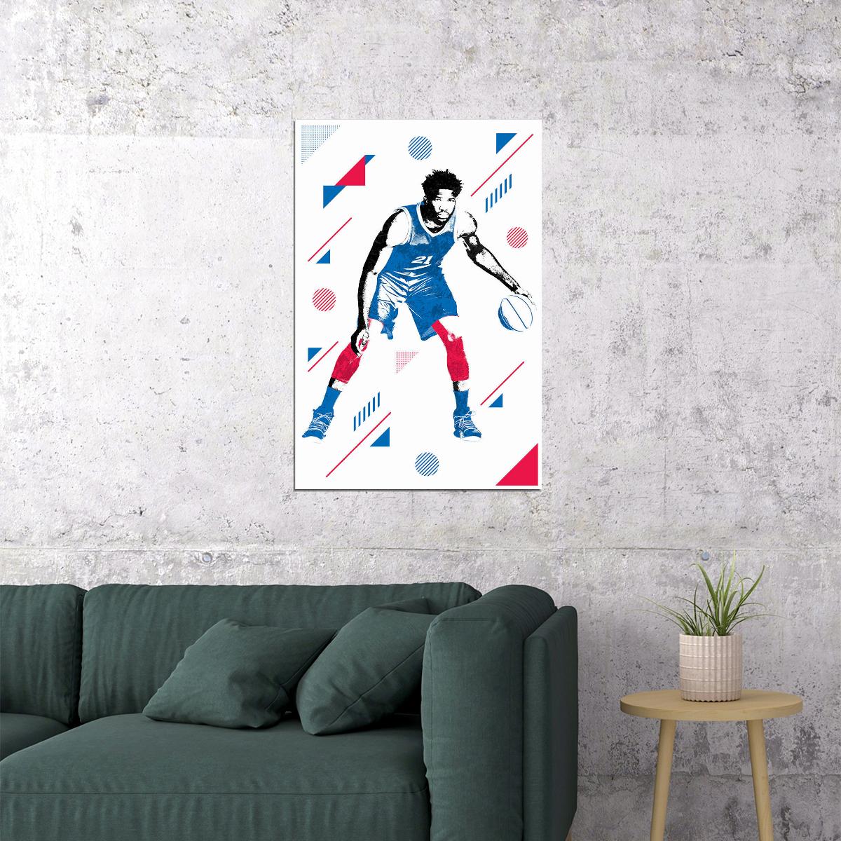 Joel Embiid Philadelphia Basketball Player Poster Wall Art Print Home Wall Decor - xonomax