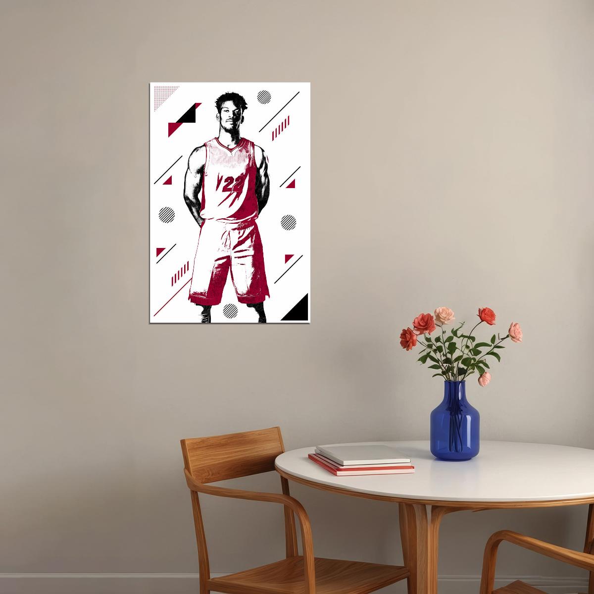 Jimmy Butler 22 23 Miami Star Basketball Poster Wall Art Print Home Wall Decor - xonomax