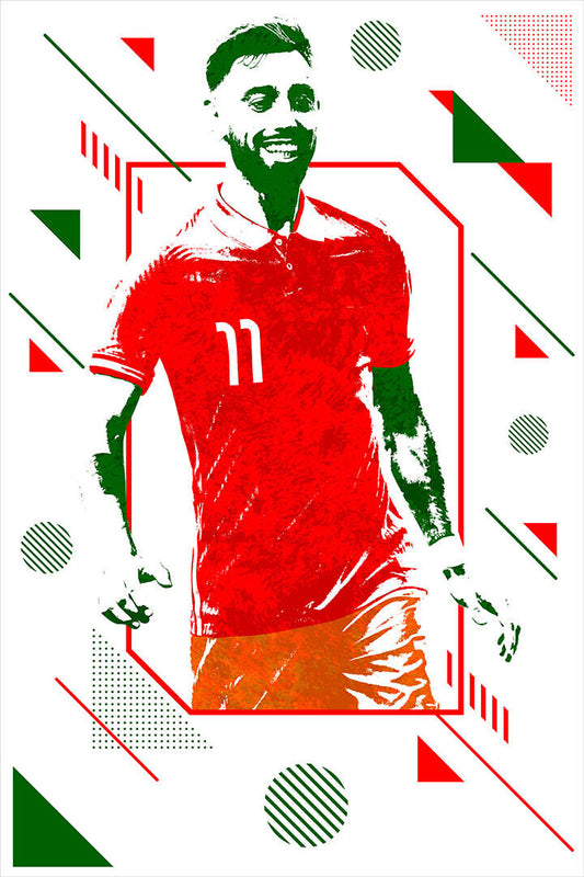 Bruno Fernandes Portugal Soccer Player Sports Poster Wall Art Print Home Wall Decor - xonomax
