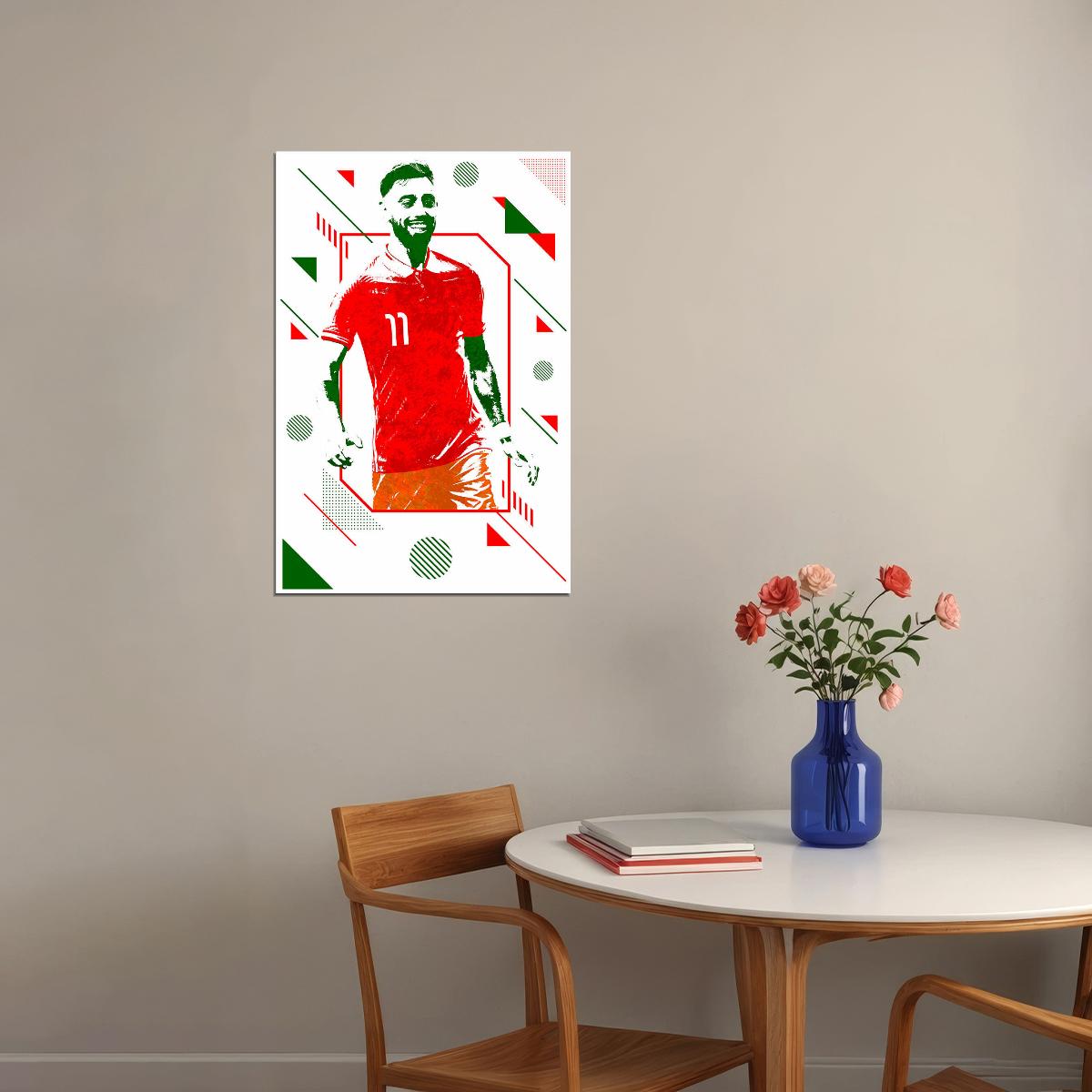 Bruno Fernandes Portugal Soccer Player Sports Poster Wall Art Print Home Wall Decor - xonomax