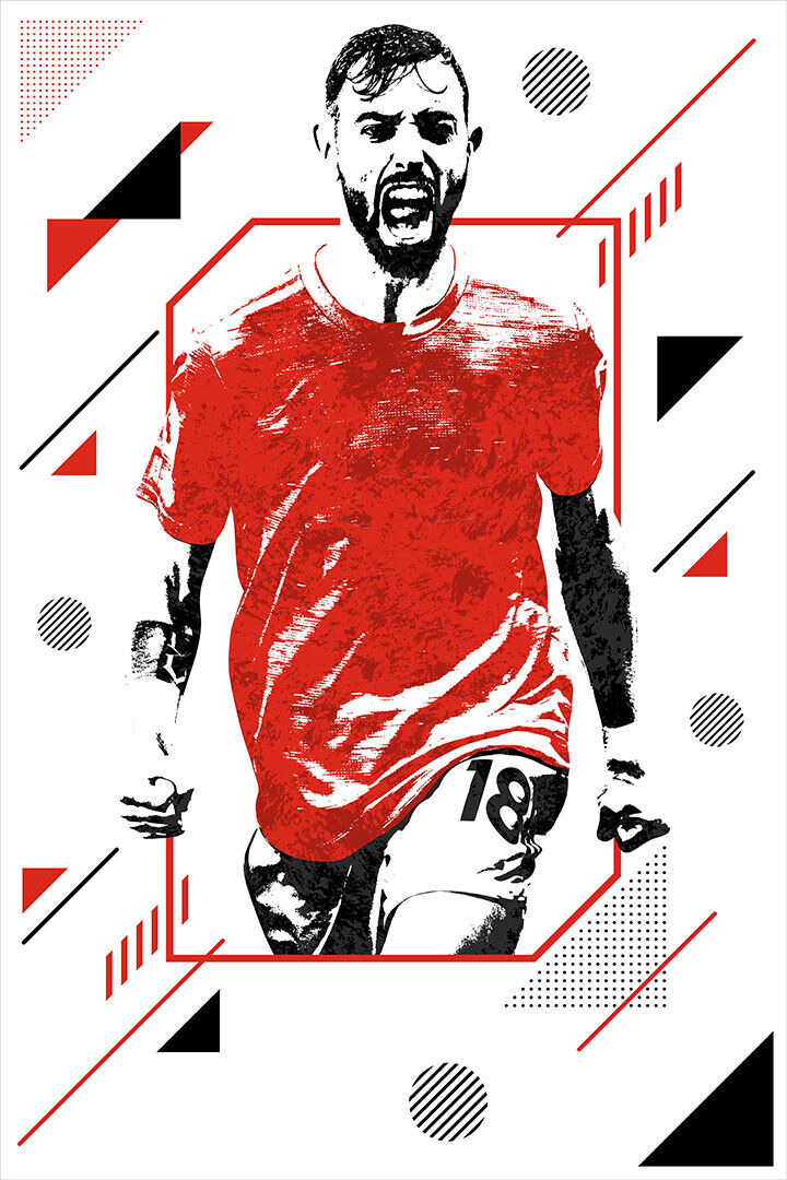 Bruno Fernandes Portugal Football Soccer Player Poster Wall Art Print Home Wall Decor - xonomax