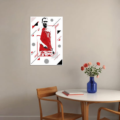 Christian Eriksen Belgian Football Soccer Athlete Poster Wall Art Print Home Wall Decor - xonomax
