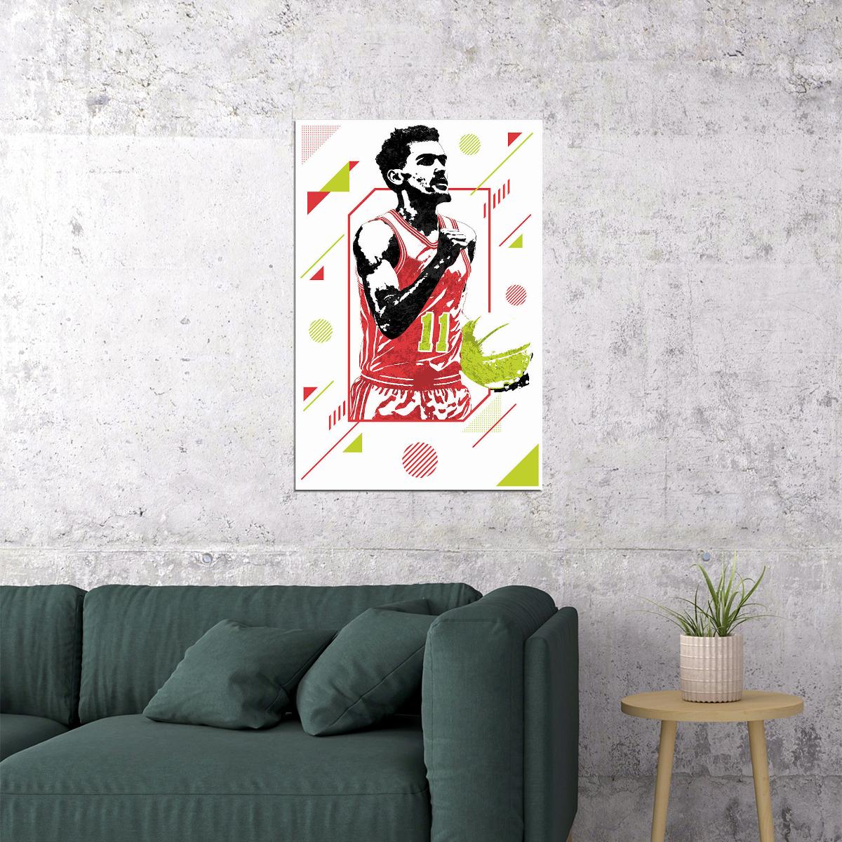 Trae Young American Basketball Player Sports Poster Wall Art Print Home Wall Decor - xonomax