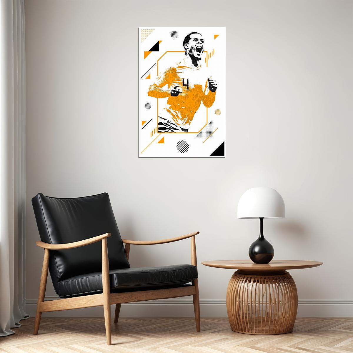 Virgil Van Dijk Football Soccer Player Athlete Poster Wall Art Print Home Wall Decor - xonomax