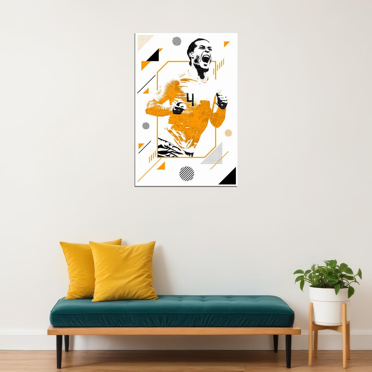 Virgil Van Dijk Football Soccer Player Athlete Poster Wall Art Print Home Wall Decor - xonomax