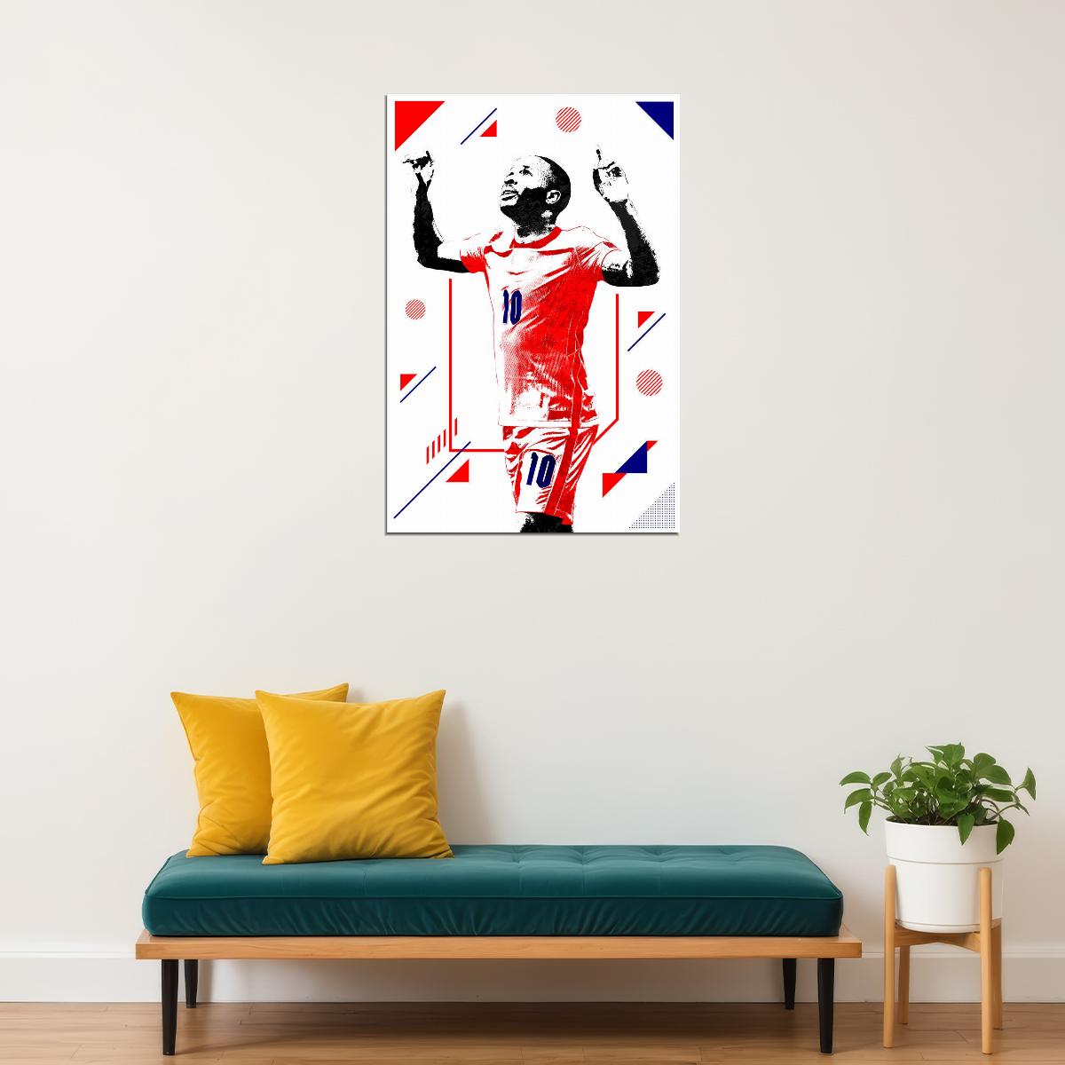 Raheem Sterling British Football Player Sports Poster Wall Art Print Home Wall Decor - xonomax