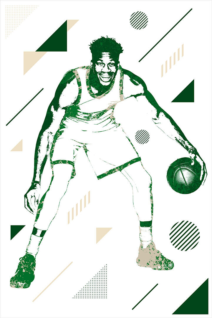 Giannis Antetokounmpo Milwaukee Star Basketball Poster Wall Art Print Home Wall Decor - xonomax