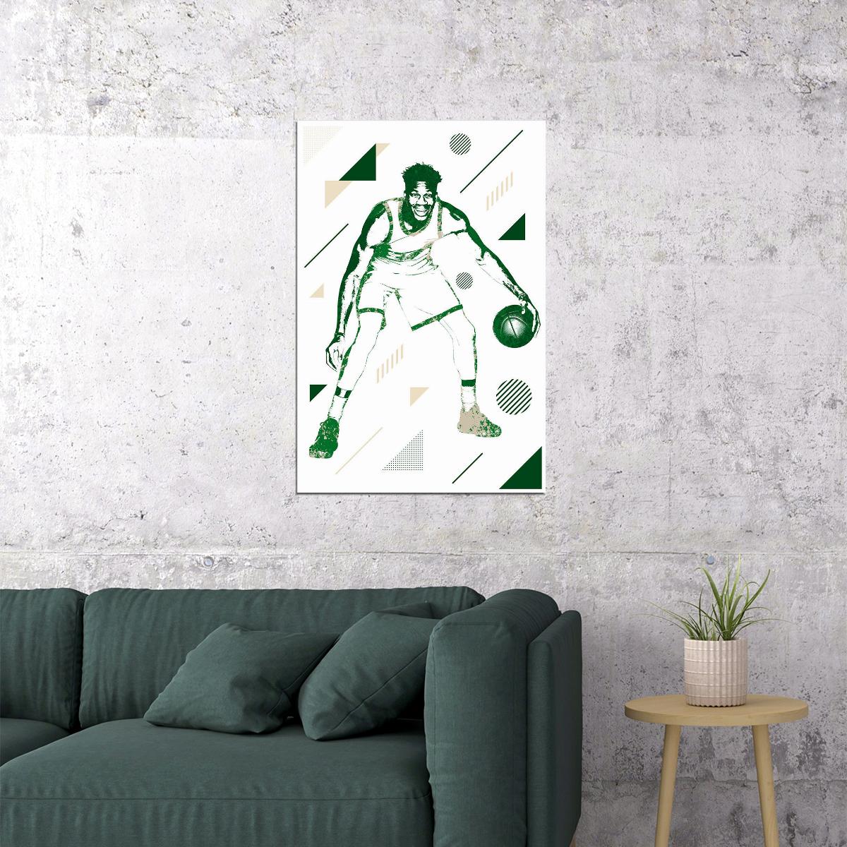 Giannis Antetokounmpo Milwaukee Star Basketball Poster Wall Art Print Home Wall Decor - xonomax