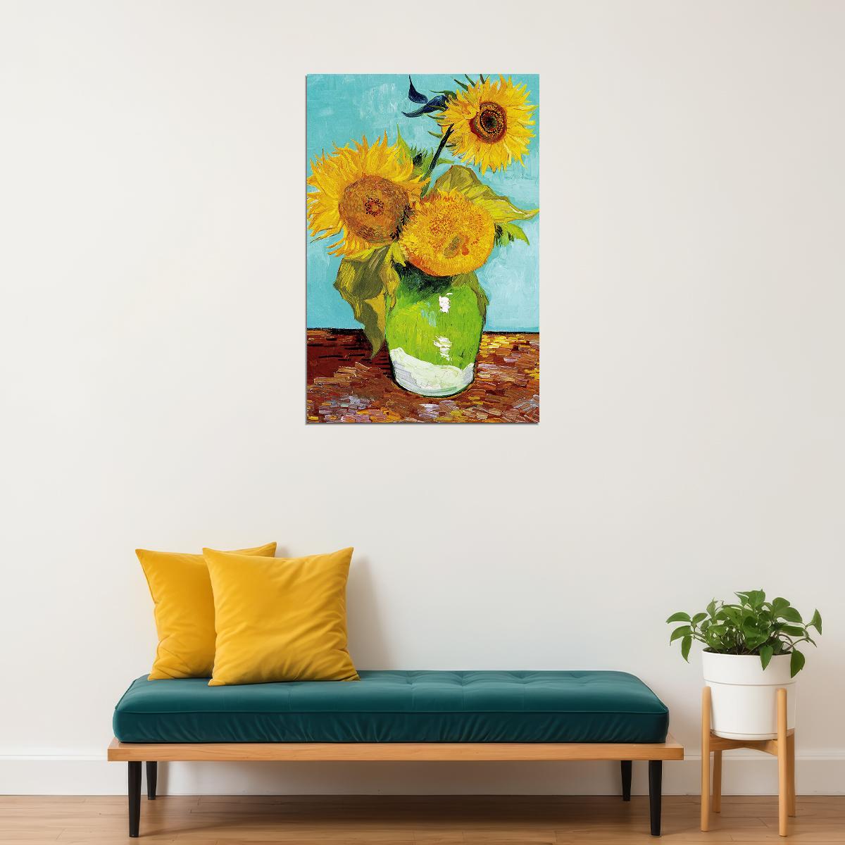 Sunflowers Photo Oil Poster Wall Art Print Home Wall Decor - xonomax