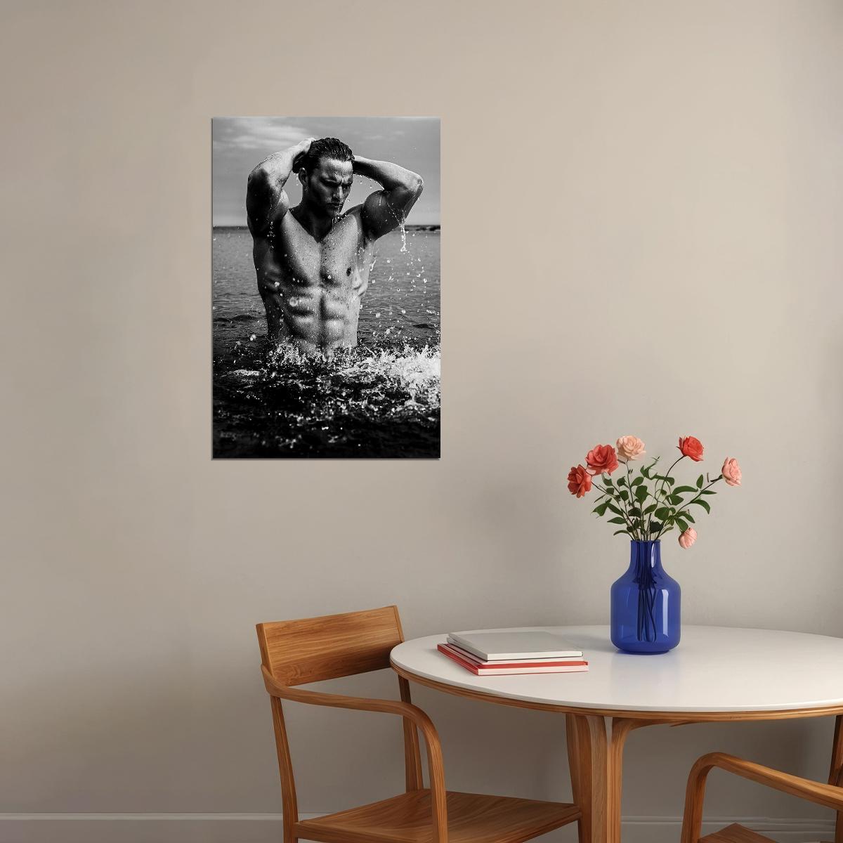 Tim In Water Sexy Male Model Fashion Picture Poster Wall Art Print Home Wall Decor - xonomax
