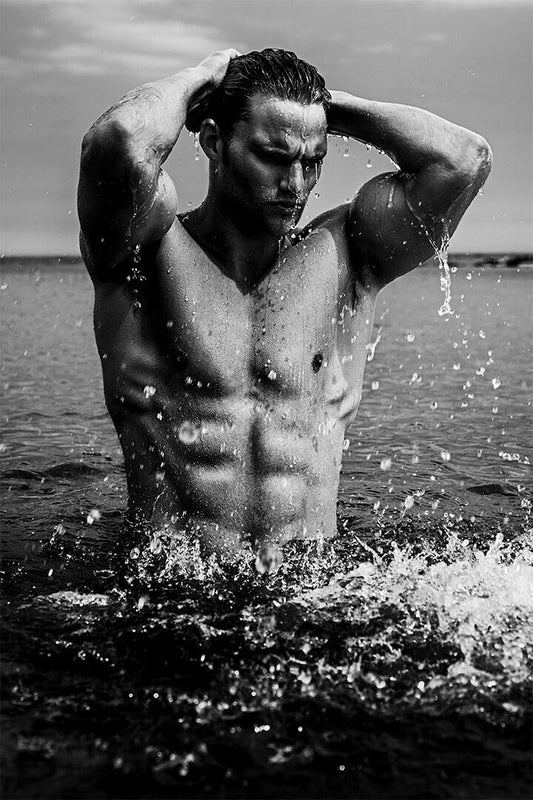 Tim In Water Sexy Male Model Fashion Picture Poster Wall Art Print Home Wall Decor - xonomax