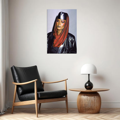 Grace Jones 1986 In Leather Jacket Artist Singer Poster Wall Art Print Home Wall Decor - xonomax