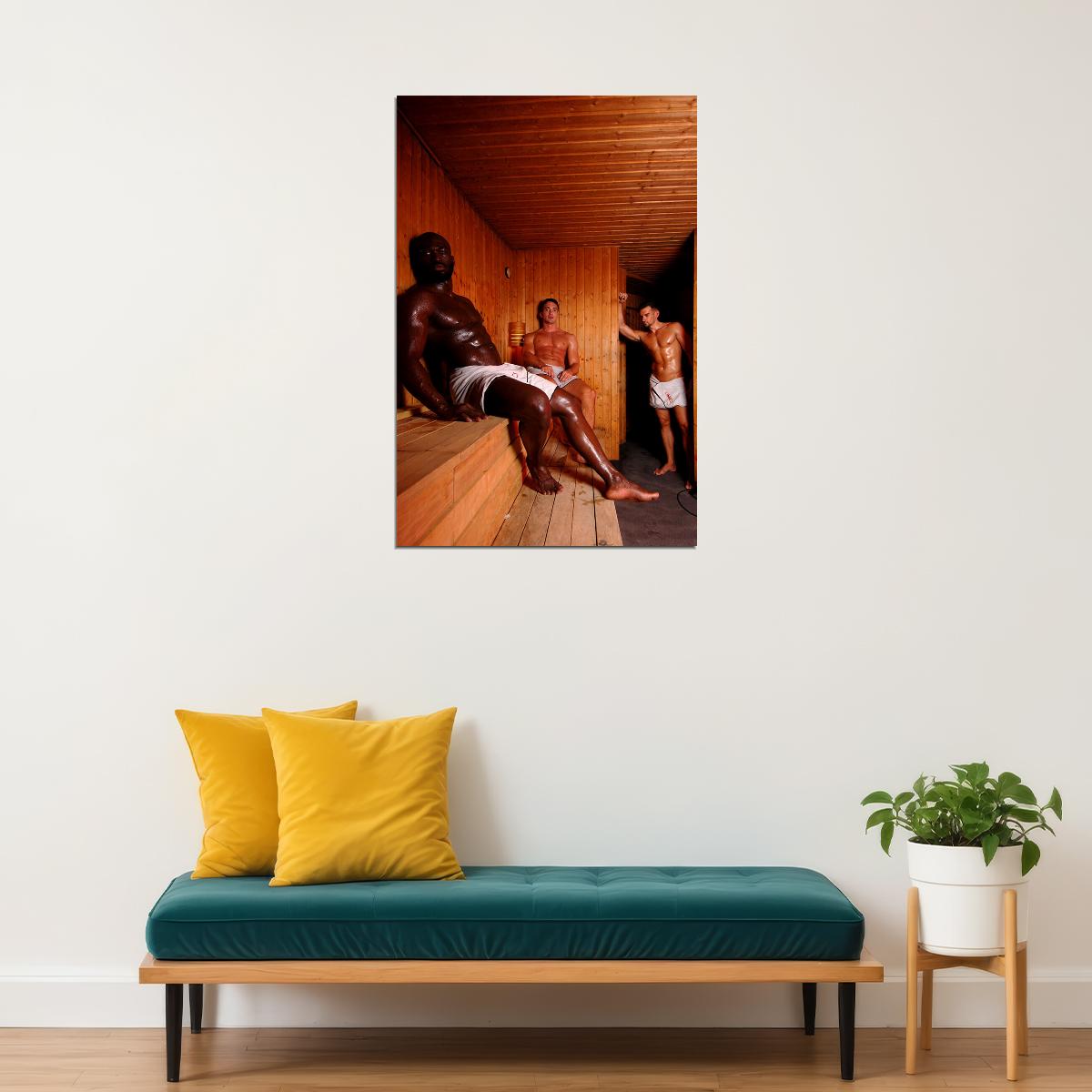 Group In Sauna Sexy Male Models Picture Poster Wall Art Print Home Wall Decor - xonomax
