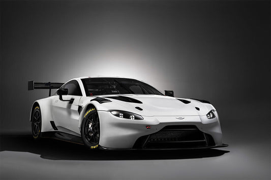 Aston Martin Vantage Gt3 White Sporty Car Poster Wall Art Print Home Wall Decor - xonomax