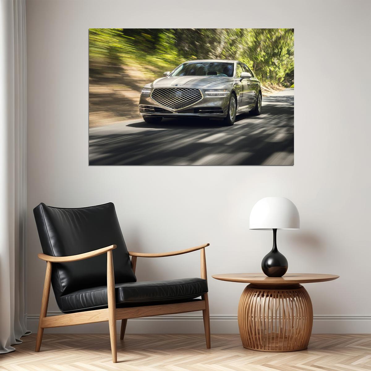 Genesis G90 Luxury Sedan Poster Wall Art Print Home Wall Decor - xonomax