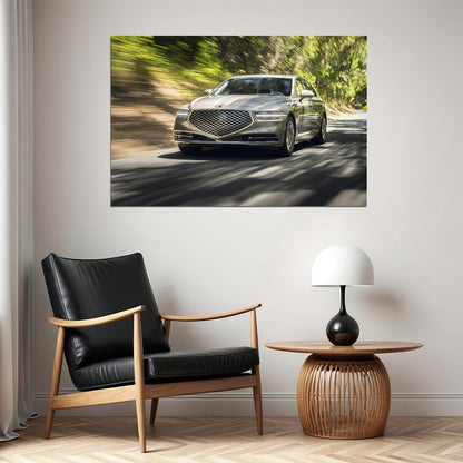 Genesis G90 Luxury Sedan Poster Wall Art Print Home Wall Decor - xonomax