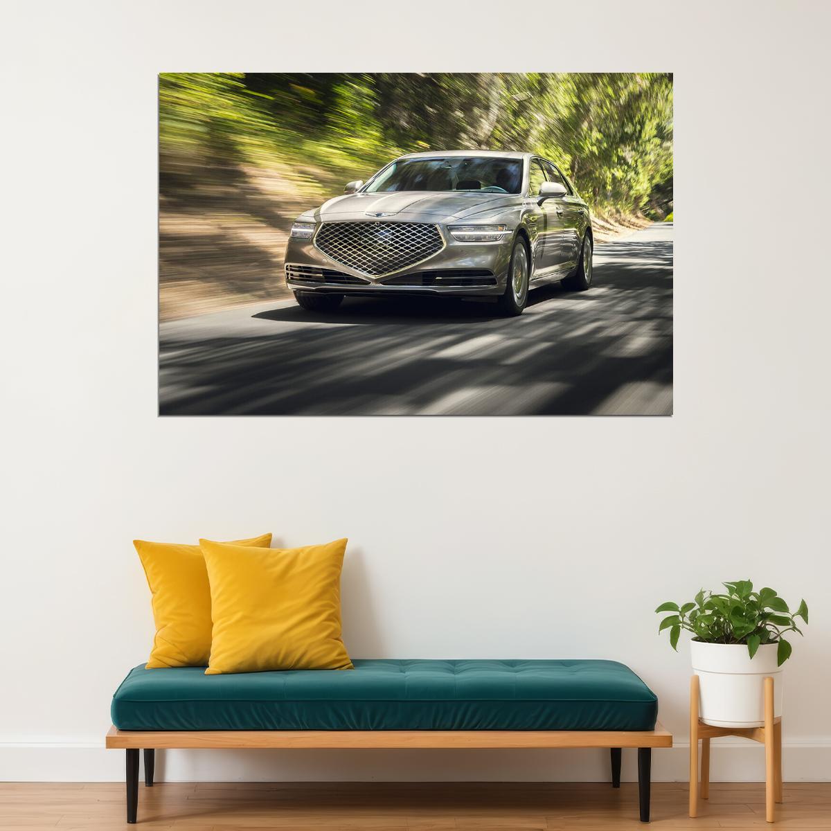 Genesis G90 Luxury Sedan Poster Wall Art Print Home Wall Decor - xonomax