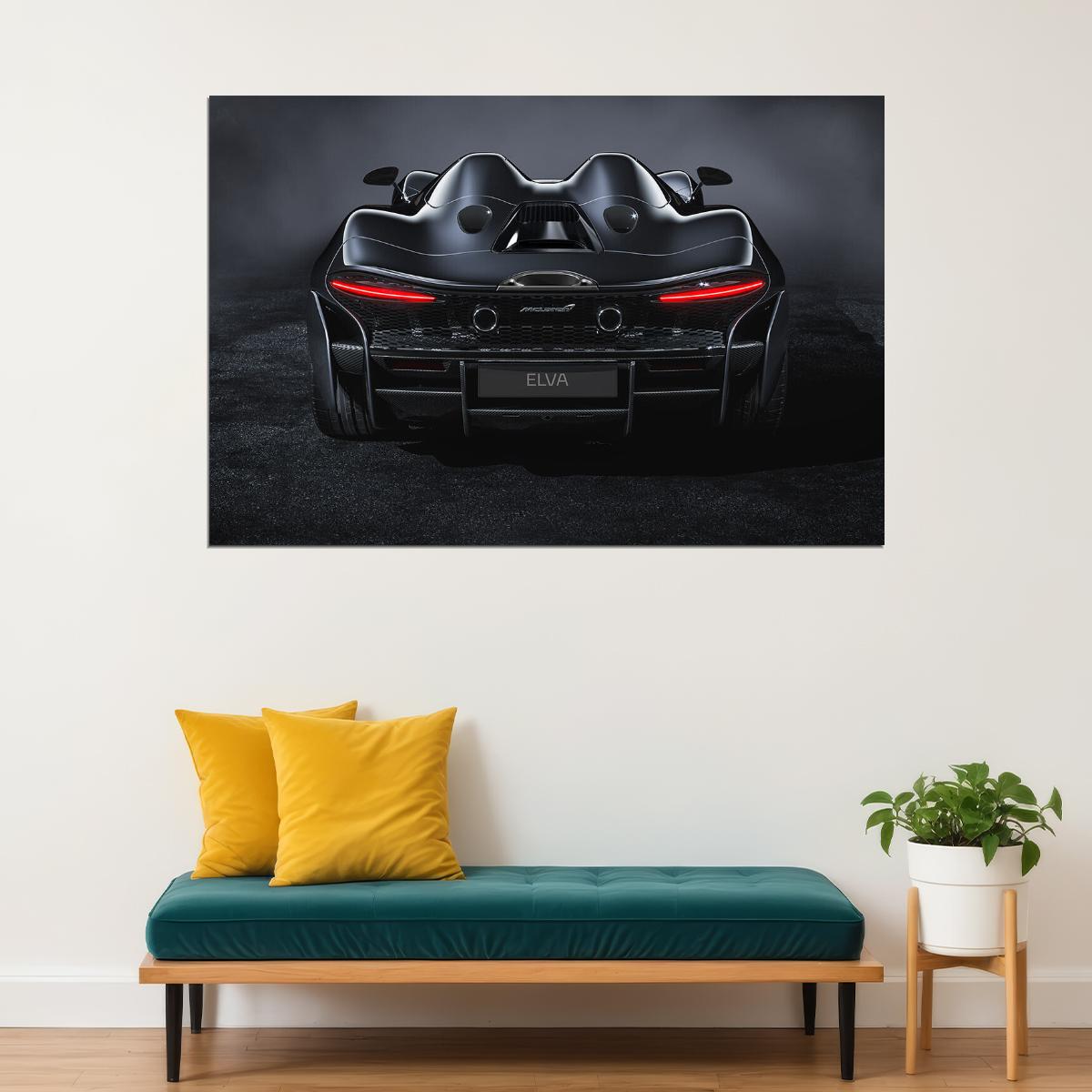 Mclaren Elva Black High Performance Poster Wall Art Print Home Wall Decor - xonomax