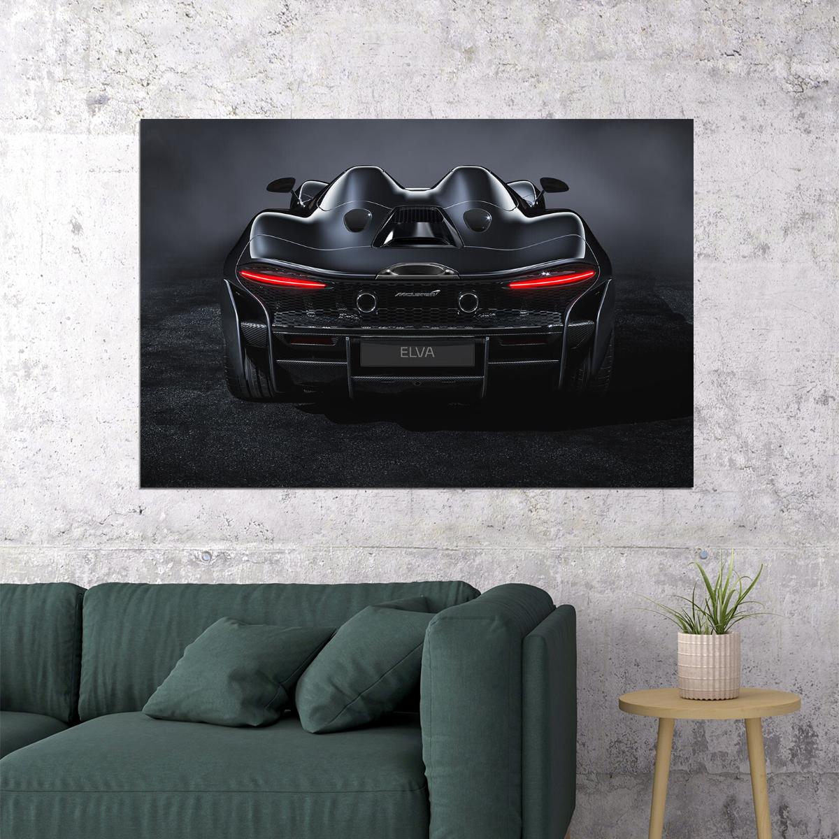 Mclaren Elva Black High Performance Poster Wall Art Print Home Wall Decor - xonomax