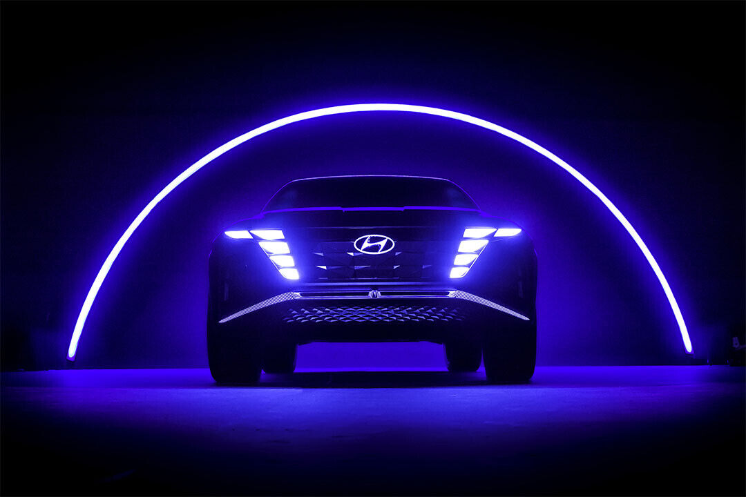 Hyundai Vision T Concept Blue Neon Lights Poster Wall Art Print Home Wall Decor - xonomax