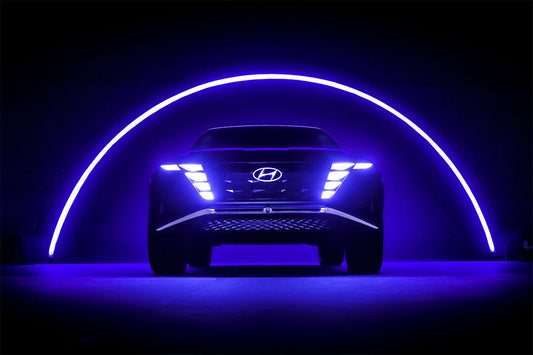 Hyundai Vision T Concept Blue Neon Lights Poster Wall Art Print Home Wall Decor - xonomax