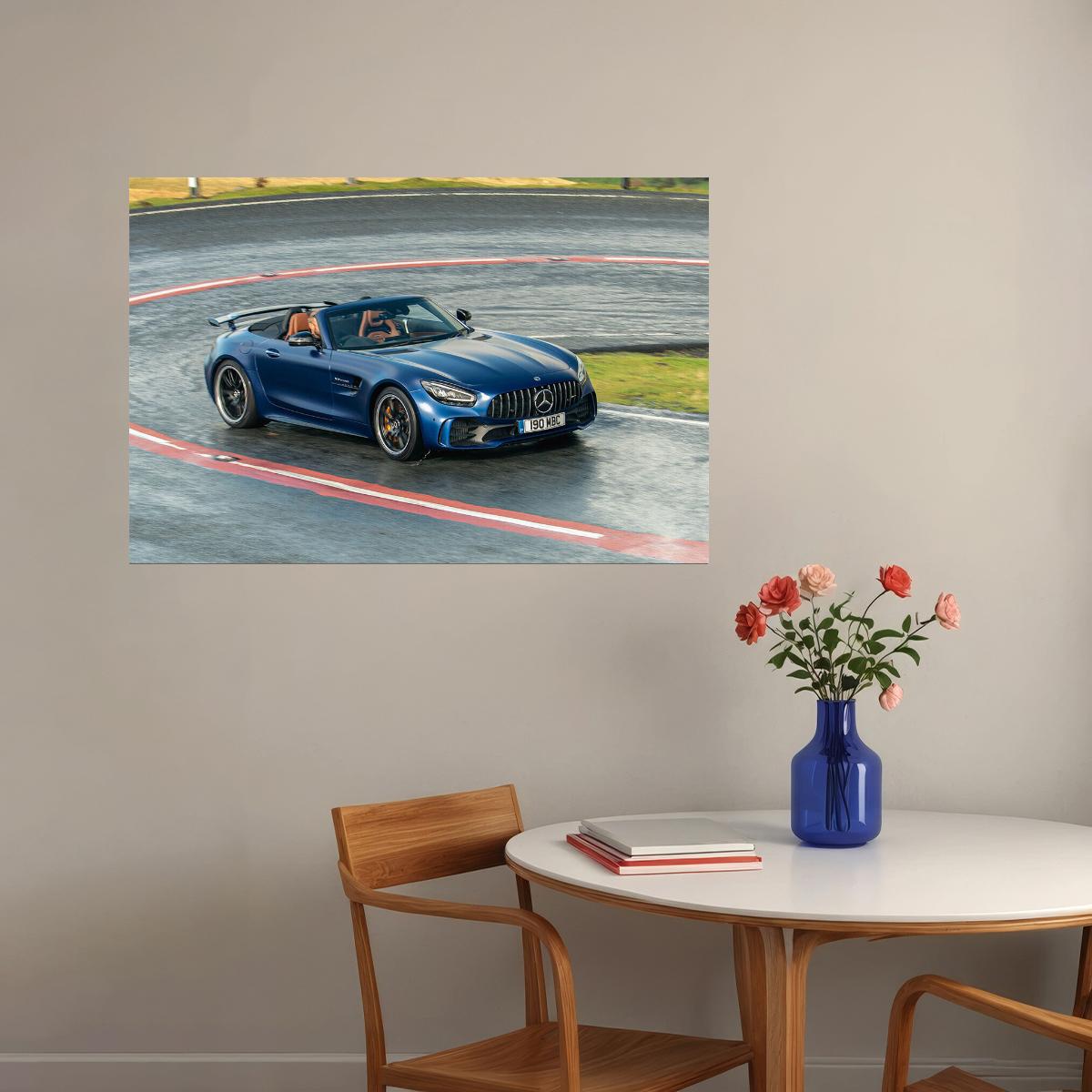 Mercedes-amg Gt R Roadster Cabriolet Poster Wall Art Print Home Wall Decor - xonomax
