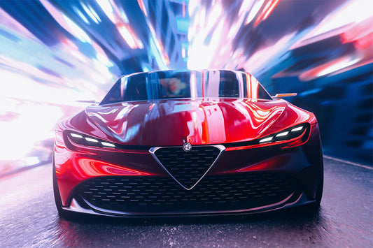Alfa Romeo Zagato Cgi Red Car Poster Wall Art Print Home Wall Decor - xonomax