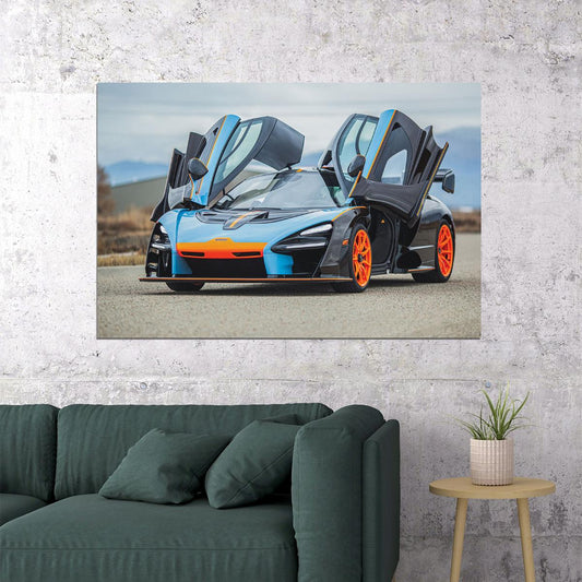 Mclaren Mso Senna Gulf Oil Theme Poster Wall Art Print Home Wall Decor - xonomax