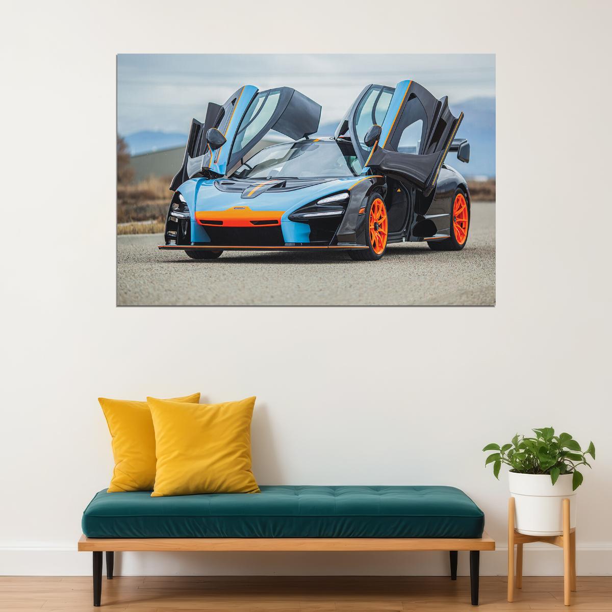 Mclaren Mso Senna Gulf Oil Theme Poster Wall Art Print Home Wall Decor - xonomax