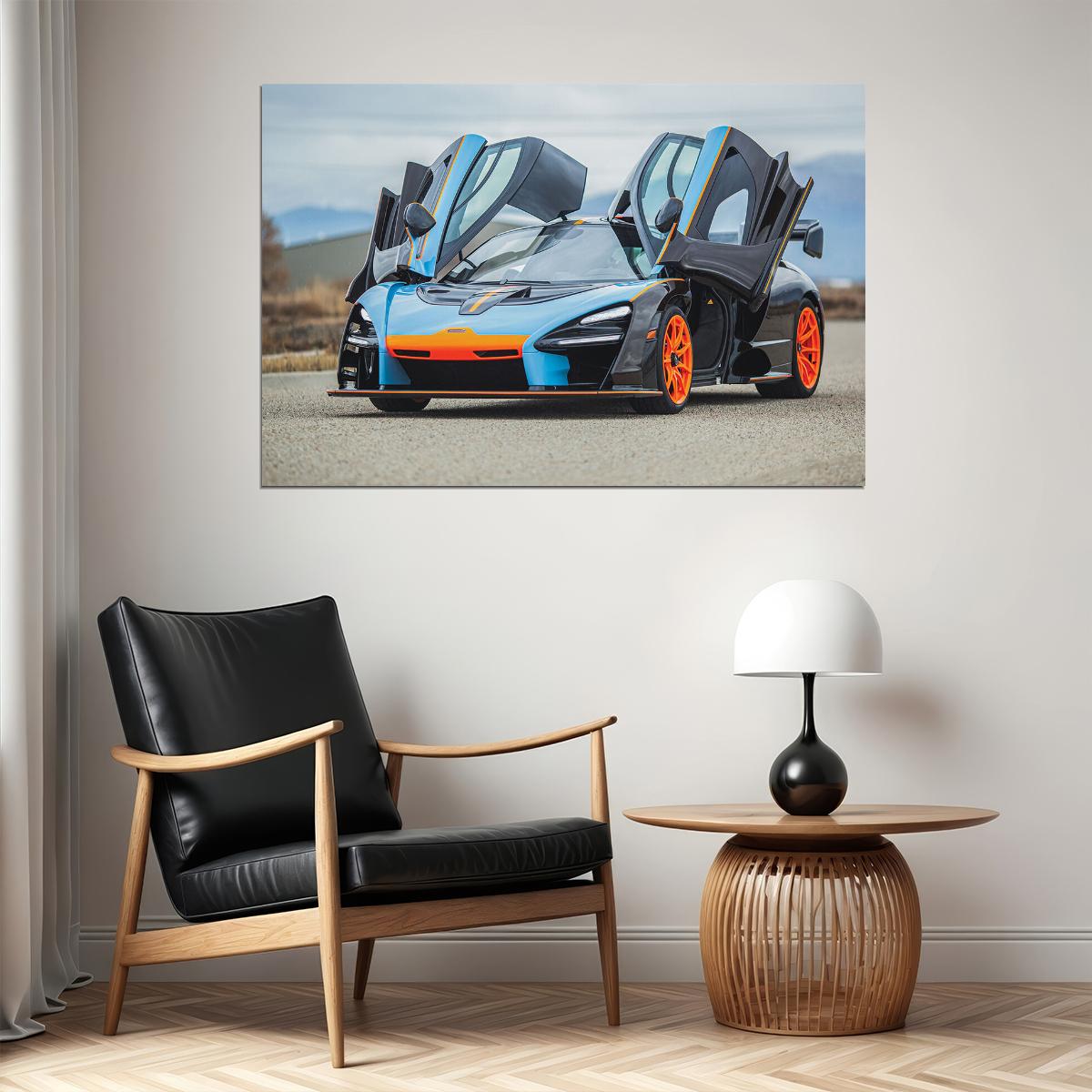 Mclaren Mso Senna Gulf Oil Theme Poster Wall Art Print Home Wall Decor - xonomax