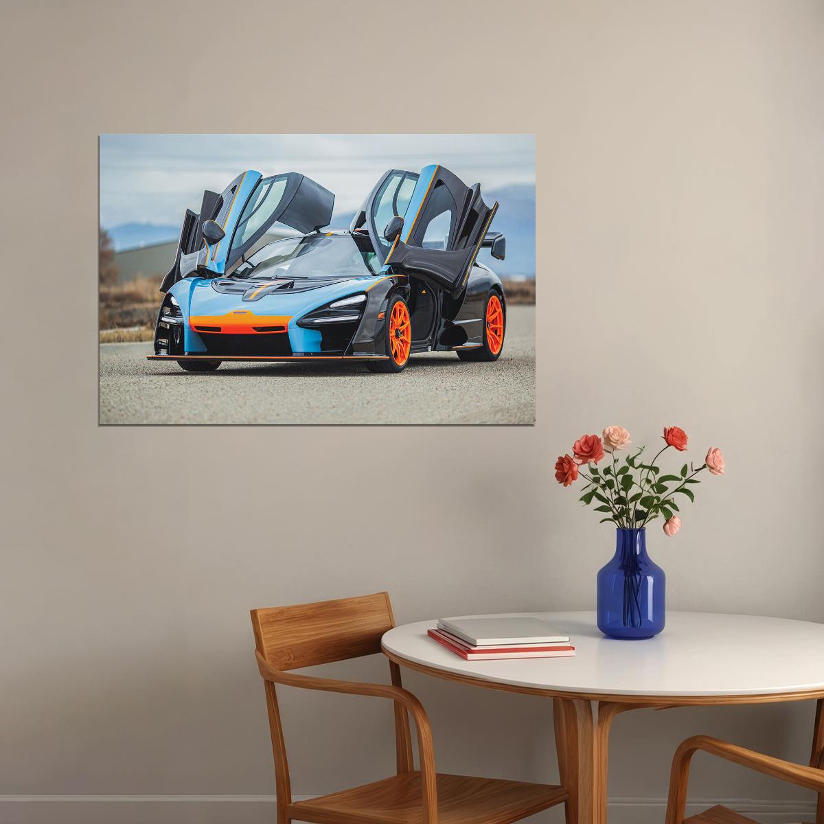 Mclaren Mso Senna Gulf Oil Theme Poster Wall Art Print Home Wall Decor - xonomax