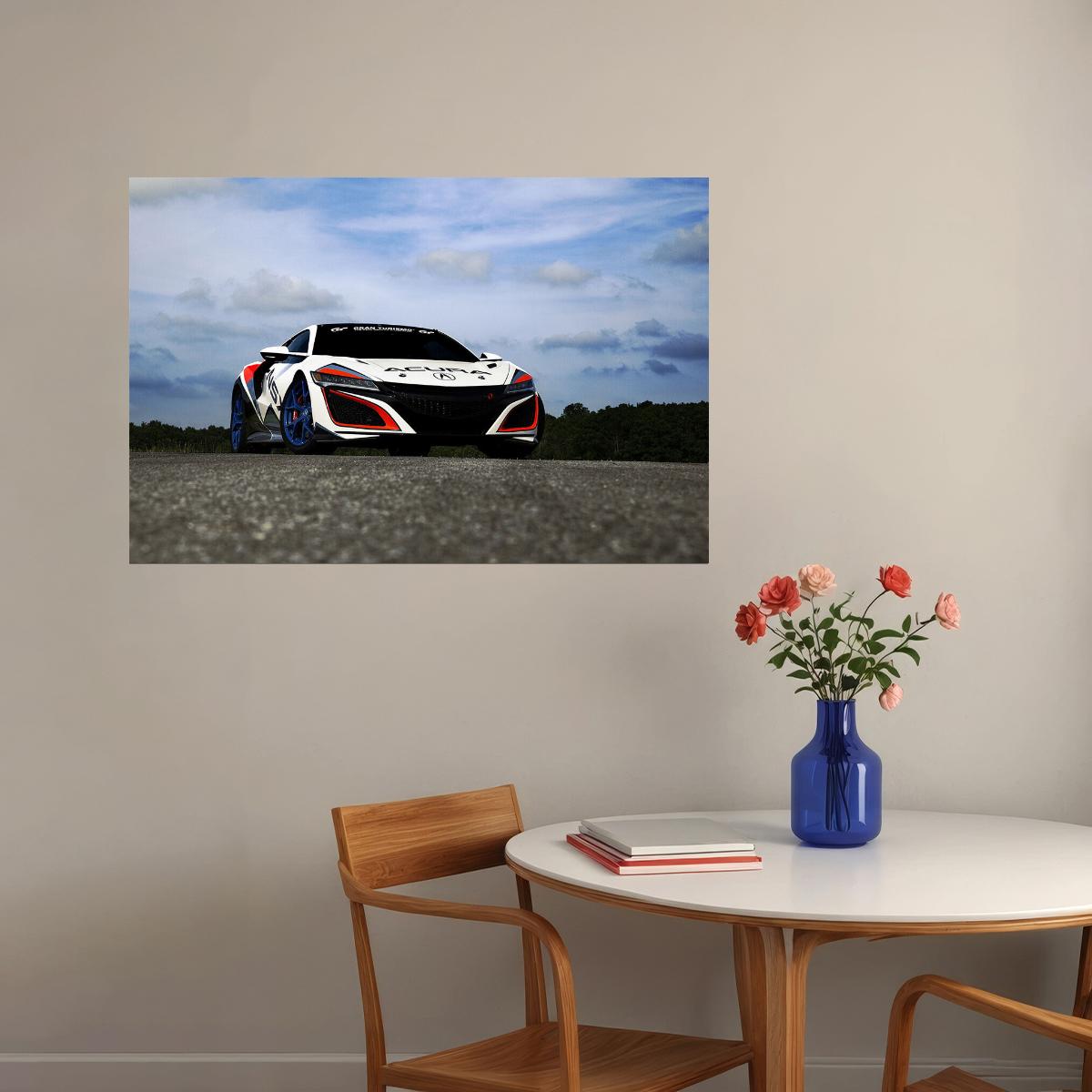 Acura Nsx Pikes Peak Driving Performance Poster Wall Art Print Home Wall Decor - xonomax