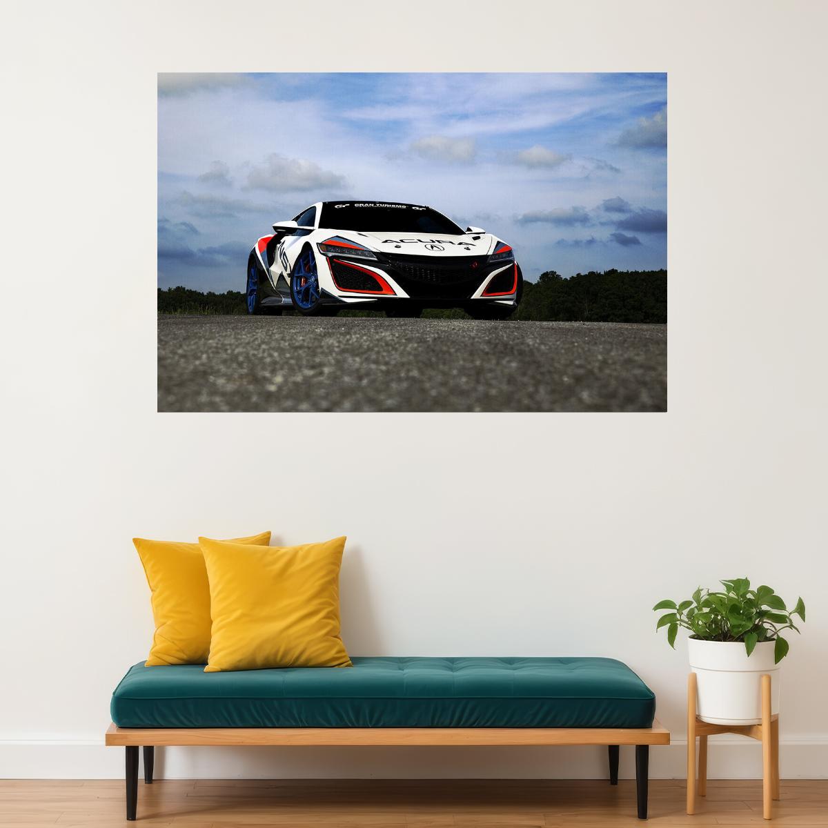 Acura Nsx Pikes Peak Driving Performance Poster Wall Art Print Home Wall Decor - xonomax