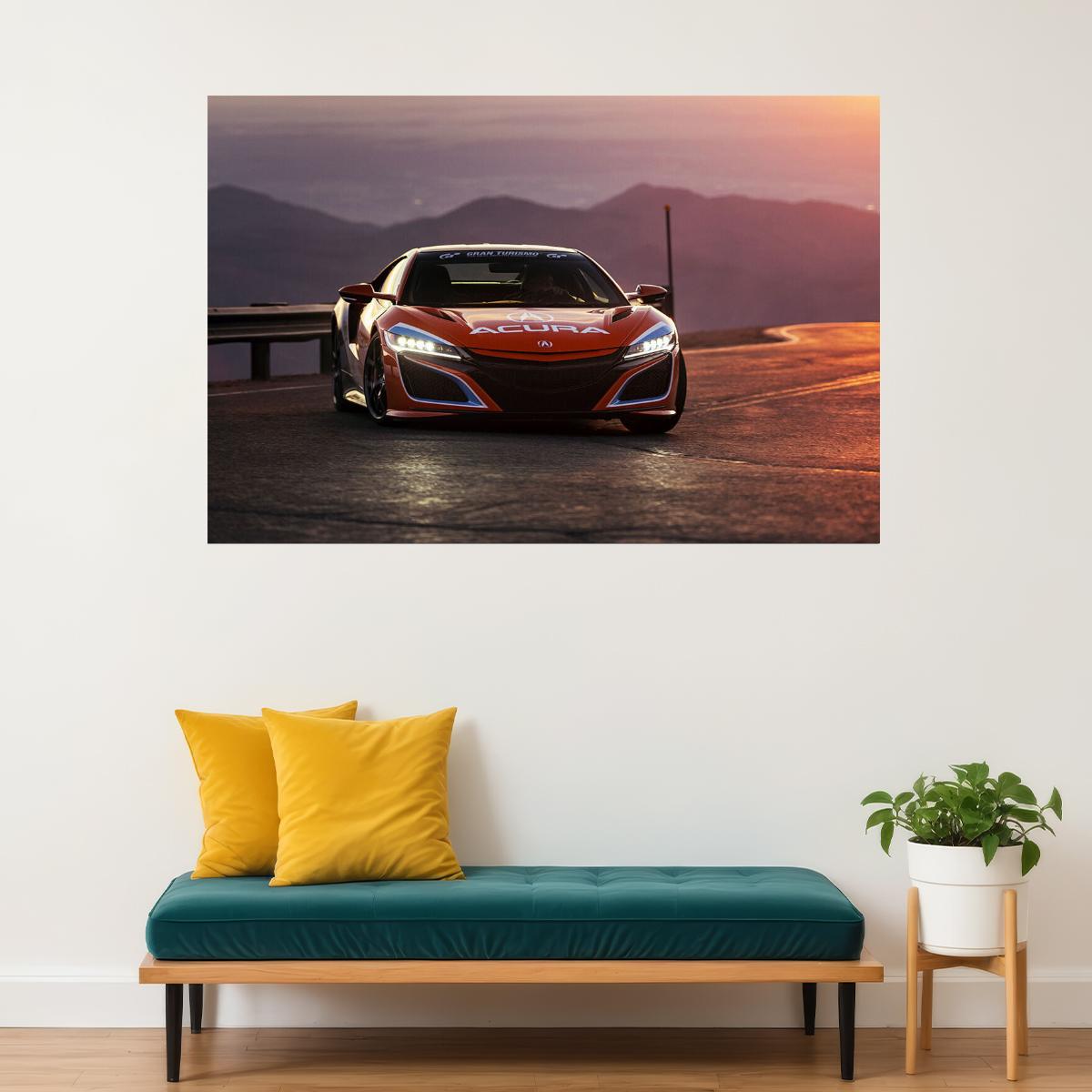 Acura Nsx Pikes Peak Pace Car Poster Wall Art Print Home Wall Decor - xonomax