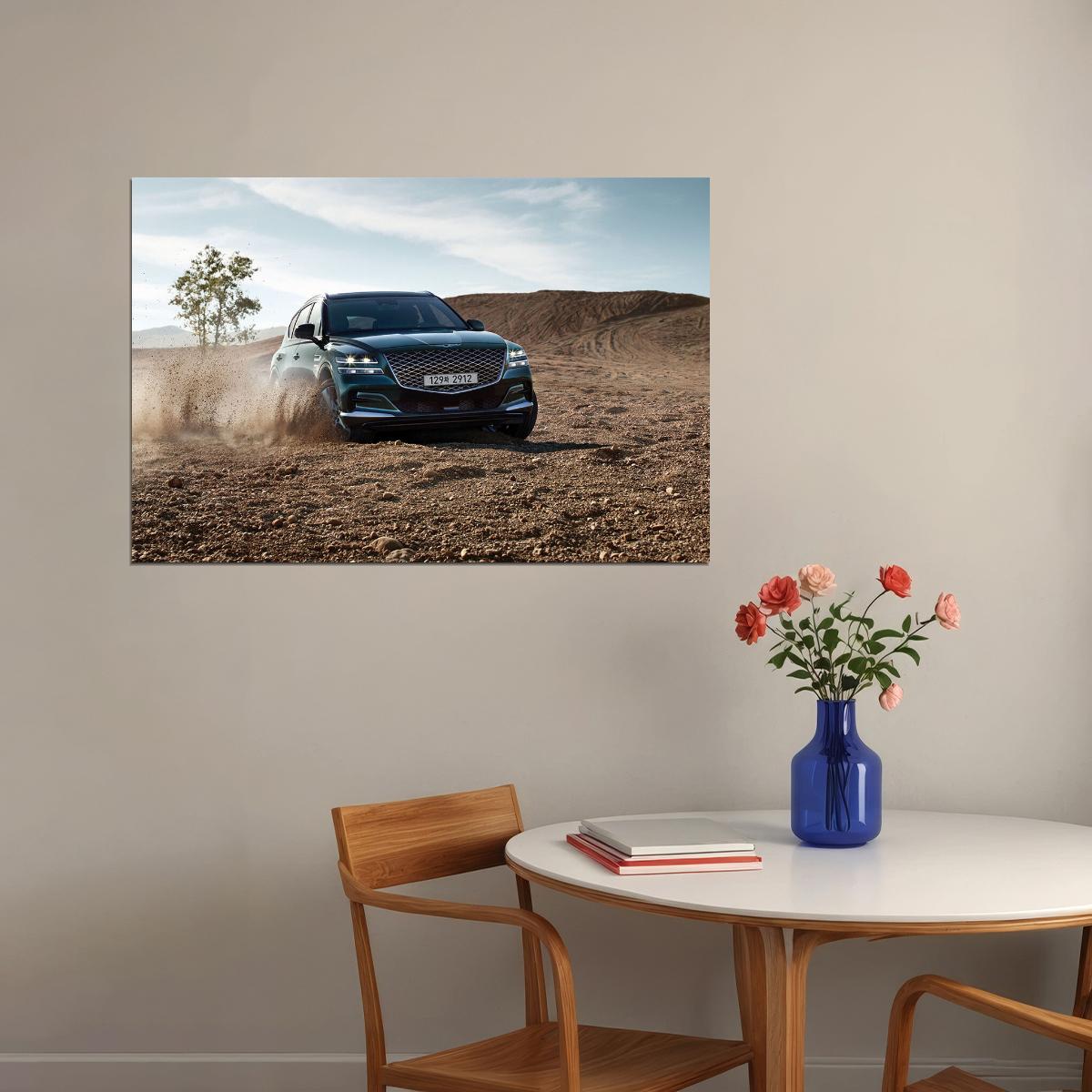 Genesis Gv80 Korean Suv Car Sandy Hill Poster Wall Art Print Home Wall Decor - xonomax