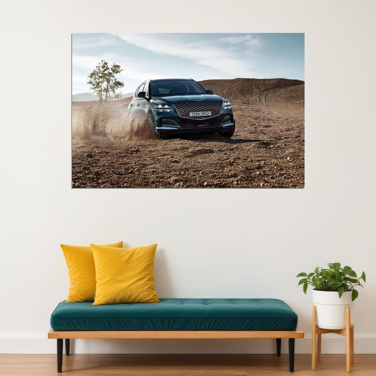 Genesis Gv80 Korean Suv Car Sandy Hill Poster Wall Art Print Home Wall Decor - xonomax