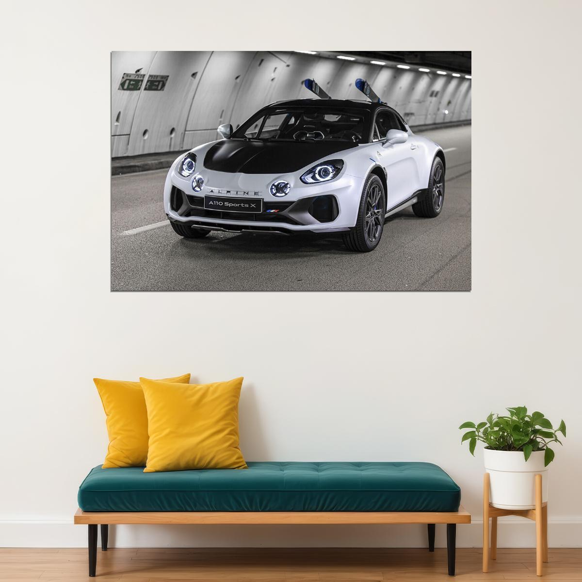 Alpine Sports X French Car A110 Poster Wall Art Print Home Wall Decor - xonomax