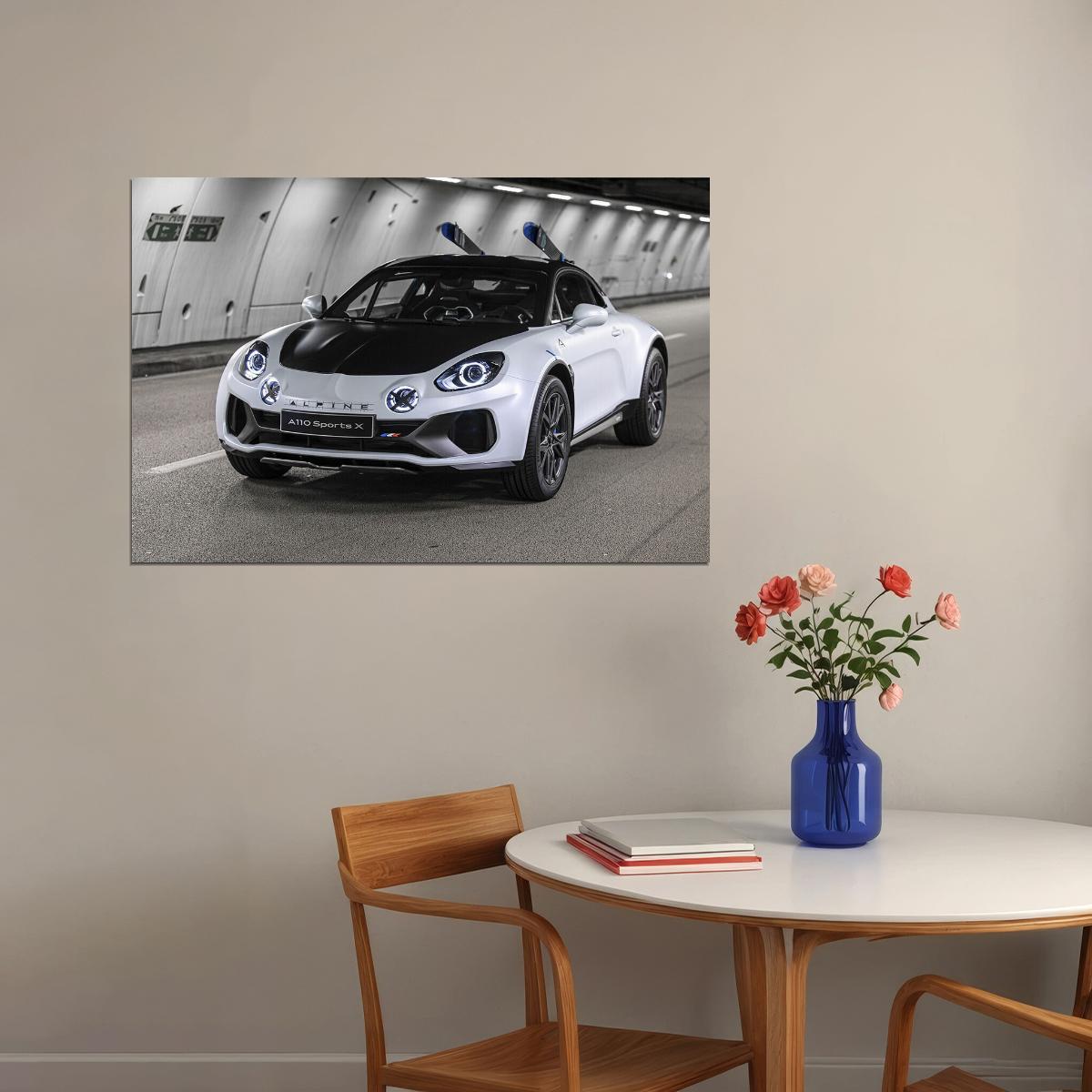 Alpine Sports X French Car A110 Poster Wall Art Print Home Wall Decor - xonomax