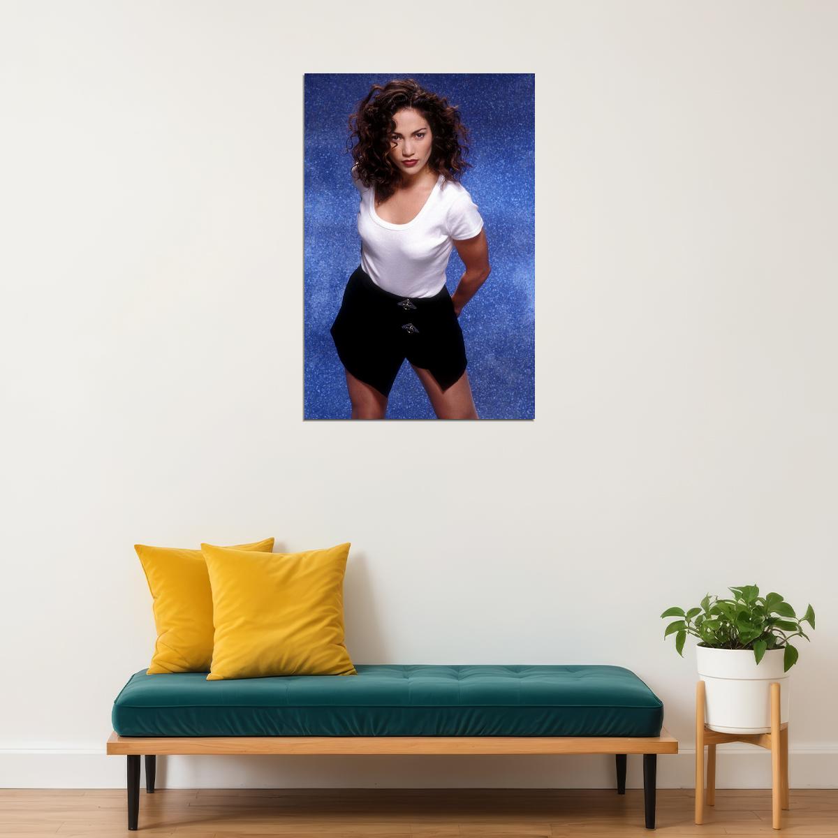 Young Jennifer Lopez American Actor Singer Poster Wall Art Print Home Wall Decor - xonomax