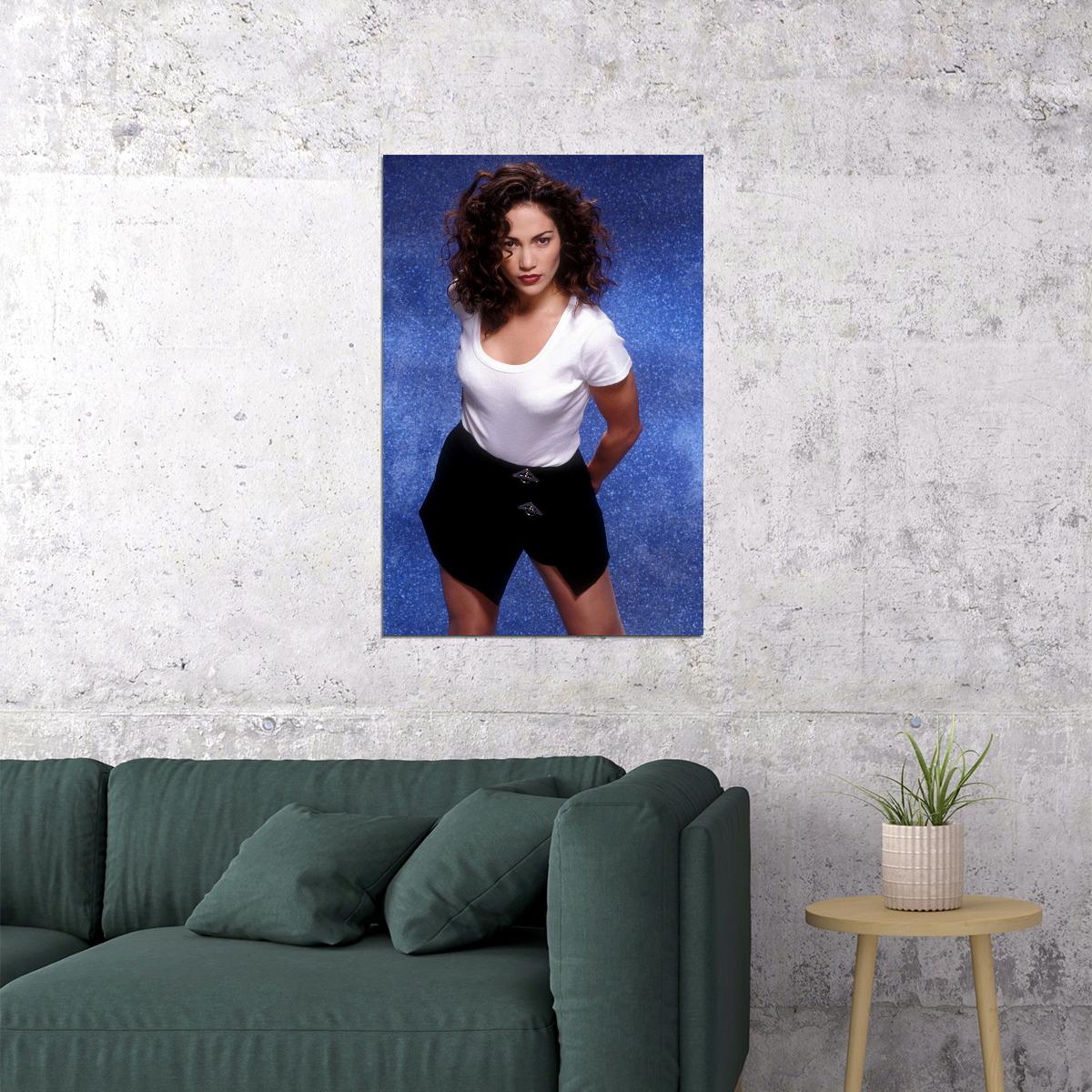 Young Jennifer Lopez American Actor Singer Poster Wall Art Print Home Wall Decor - xonomax
