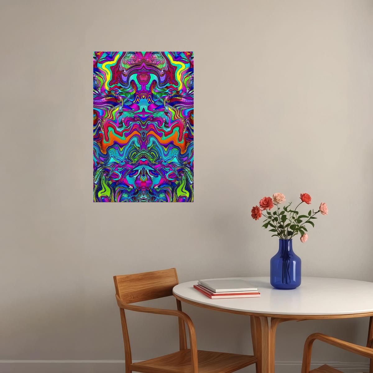 Vivid Radiation Psychedelic Fluctuation Poster Wall Art Print Home Wall Decor - xonomax