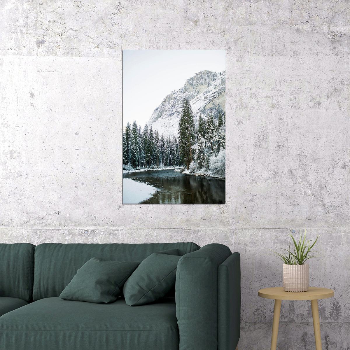 Yosemite Park In Winter Photo Nature Poster Wall Art Print Home Wall Decor - xonomax