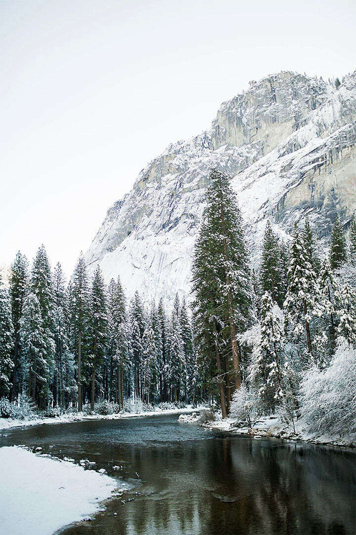 Yosemite Park In Winter Photo Nature Poster Wall Art Print Home Wall Decor - xonomax