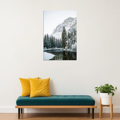 Yosemite Park In Winter Photo Nature Poster Wall Art Print Home Wall Decor - xonomax