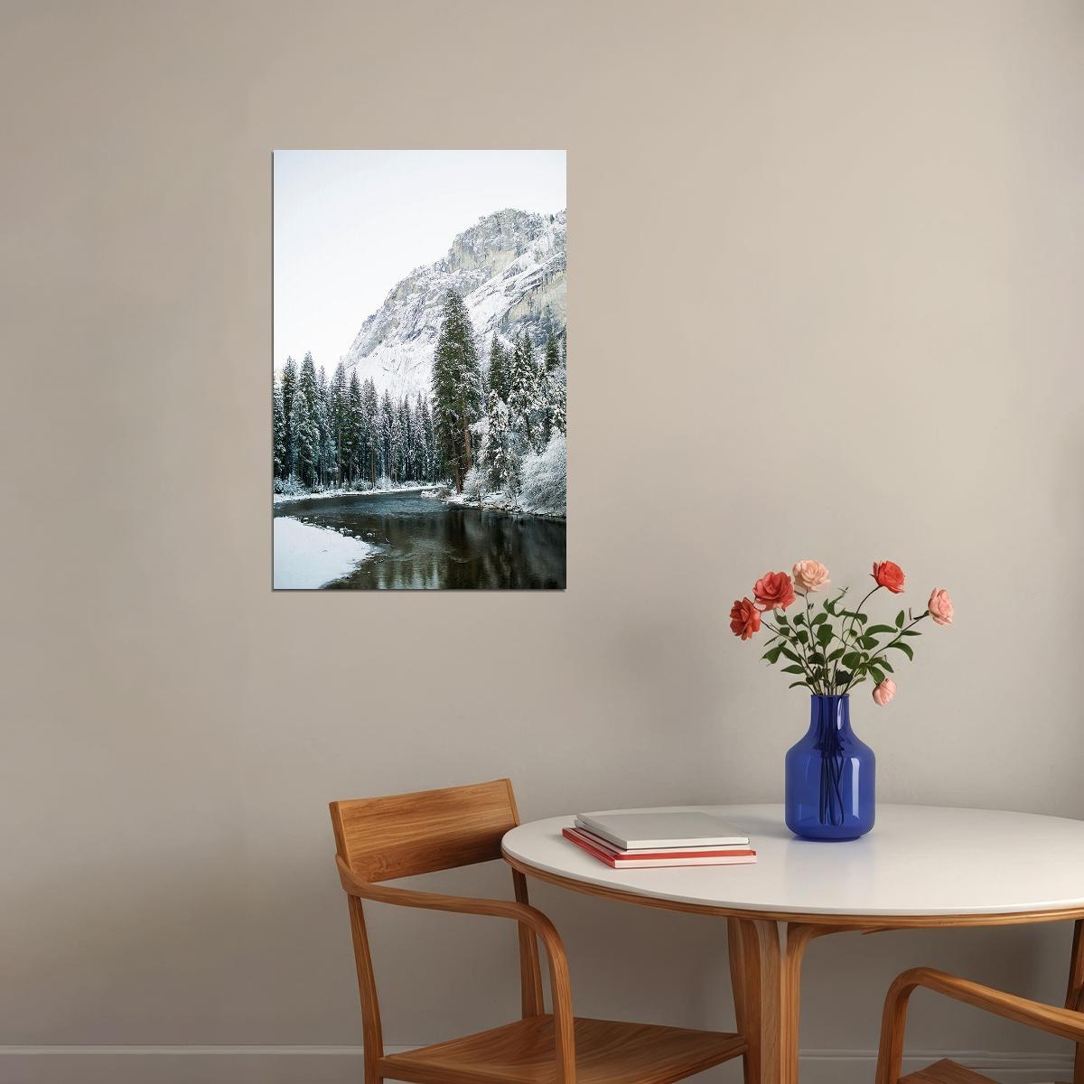 Yosemite Park In Winter Photo Nature Poster Wall Art Print Home Wall Decor - xonomax