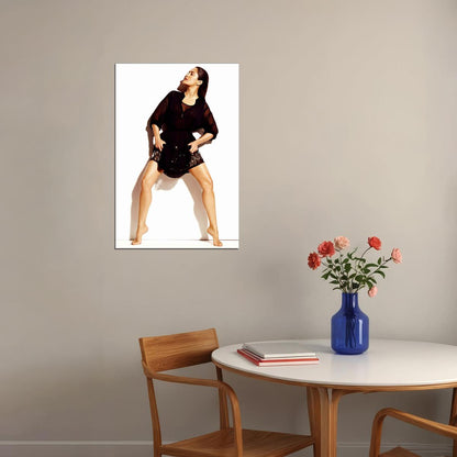 Actress Salma Hayek Black Low Cut Dress Artist Poster Wall Art Print Home Wall Decor - xonomax