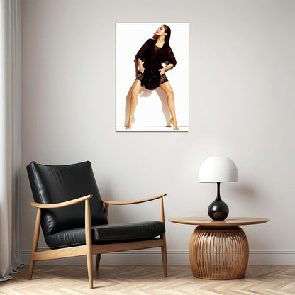 Actress Salma Hayek Black Low Cut Dress Artist Poster Wall Art Print Home Wall Decor - xonomax