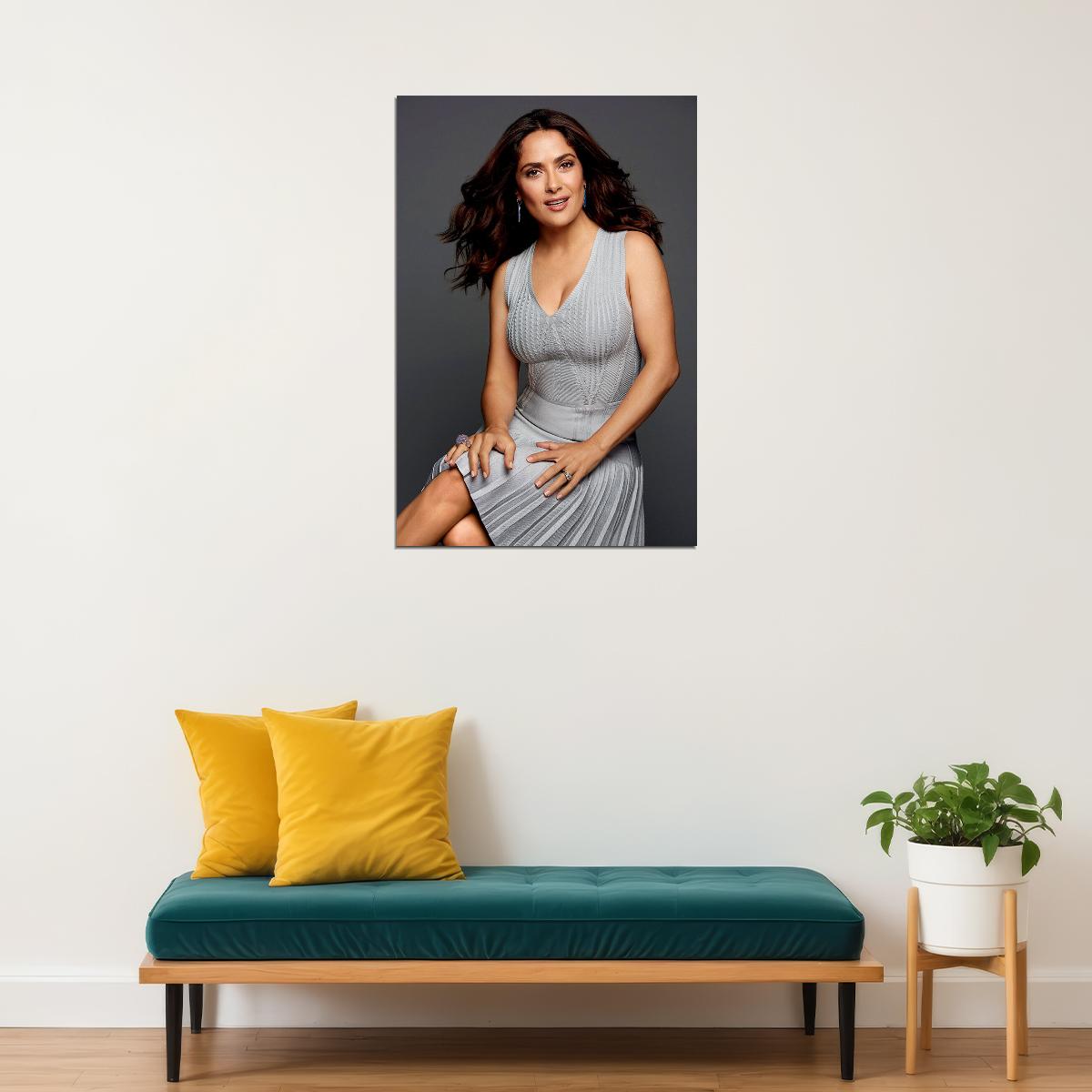 Salma Hayek Actress Low Cut Dress Photo Poster Wall Art Print Home Wall Decor - xonomax