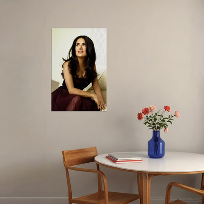 Actress Salma Hayek In Low Cut Dress Artist Poster Wall Art Print Home Wall Decor - xonomax